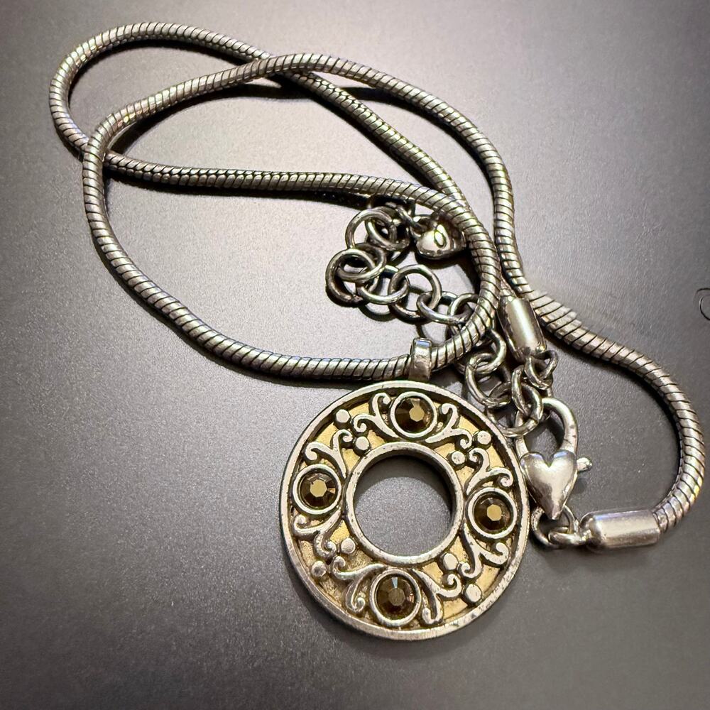 Brighton Retired Sacred Circle Silver Gold Plated Necklace